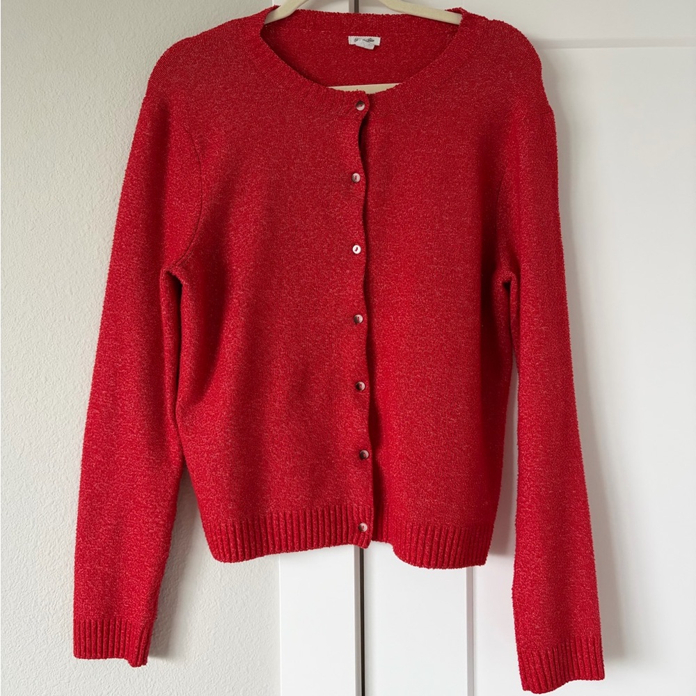 Women's Kimchi Blue Red Cardigan Sweater